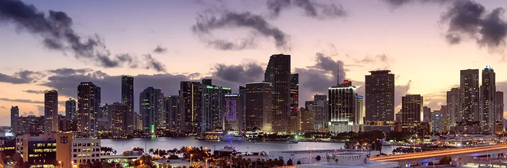 Miami skyline at twilight