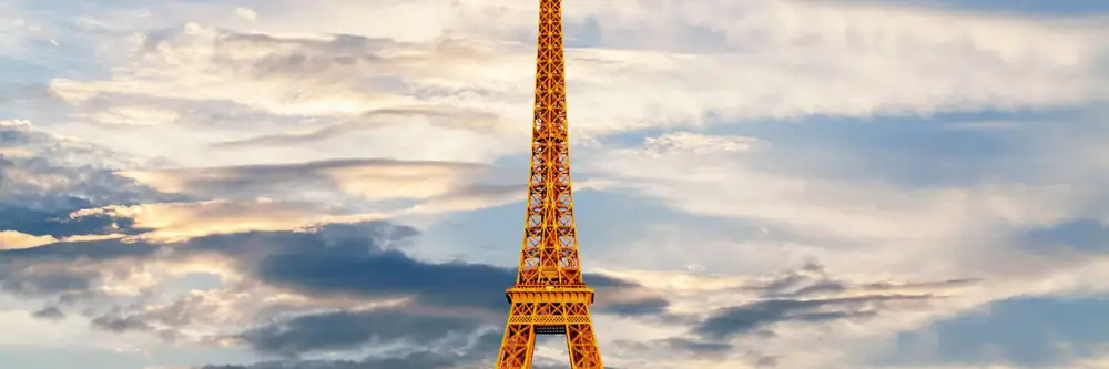 Eiffel Tower in Paris at sunset